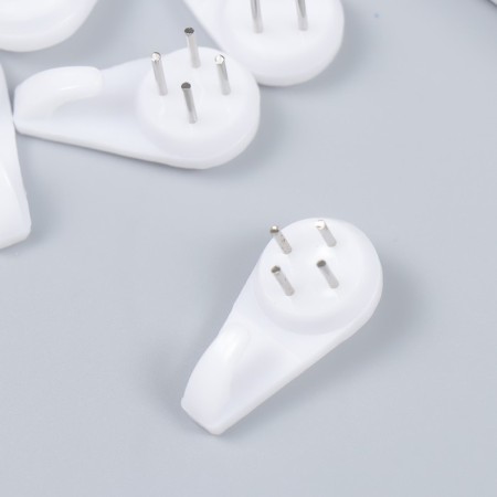 Hook plastic, universal set 5 pcs 3x1.5 cm