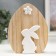 Souvenir ceramics, tree "White rabbit with a flower" 15x3.6x12.6 cm