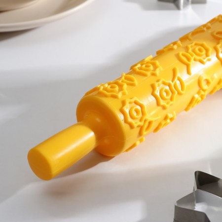 Skalka confectionery “Flower”, 37 cm, working part 25 cm, textured, yellow color-2