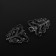 Decorative fastener, 6.5 × 3 cm, black color
