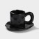 Tea couple ceramic "basalt", 2 items: mug 200 ml, saucer d = 14.8 cm, black color