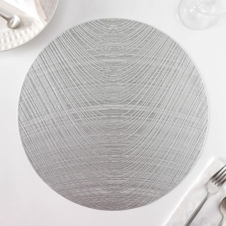 Set of serving napkins on the table “wave”, d = 38 cm, 4 pcs, color silver-4
