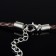 Waxed leather cord d = 3 mm, l = 45 cm, brown color, pigtail