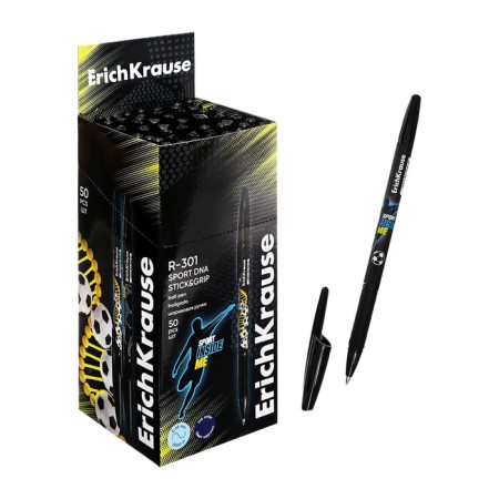 Ballic handle Erichkrause R-301 Stick & Grip "Sport DNA", node 0.7mm, blue, rubber holder, mix-1