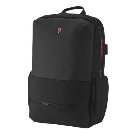 A backpack, a lightning department, with USB, mount on a suitcase, black color