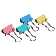 A set of paper clamps, colored, 19 mm, 40 pieces, 4 colors, in a plastic tube, mix, calligrata