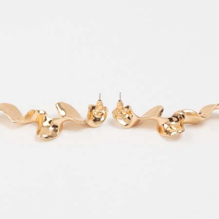 Earrings Metal "Shine" wave, color gold-2