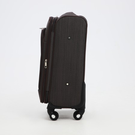 Small suitcase 20 ”, lightning department, code lock, 4 wheels, outer pocket, brown color-2