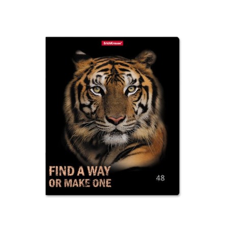 Notebook of 48 sheets in the Erichkrause Strong and Brave cage, cover coated cardboard, matte lamination, mix-4