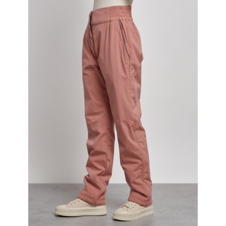 Warmed female trousers, size 46, color light brown-5