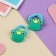 Hair elastic band "Baby" (set 2 pcs) queen frog, 3 cm, green
