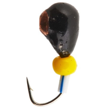 Mormyshka tungsten "drop" with a hole (goat), crown, beads, weight 0.92 g, 040/cu
