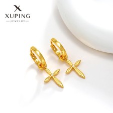 Earrings with the removable element of the Xuping Cross, the color is white in gold