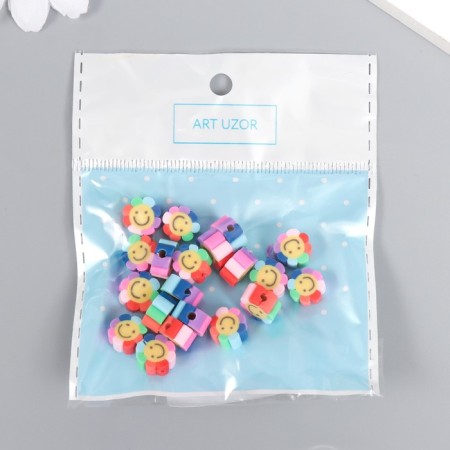 Beads for the creativity of PVC "Flower Smail" Rainbow set 20 pcs 1x1x1 cm-3