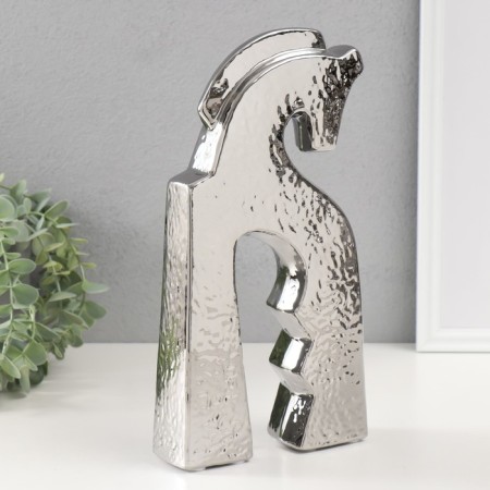 Souvenir ceramics "faithful horse" silver 4.8x14.5x29 cm-1