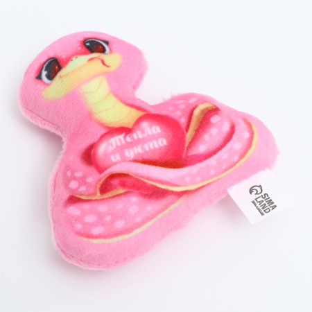 New Year's Magnet Soft "snake", pink-2