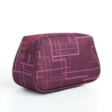 Cosmetic bag with lightning, burgundy color