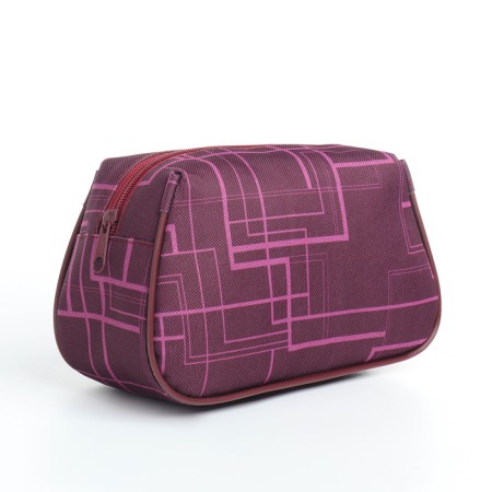Cosmetic bag with lightning, burgundy color