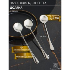 A set of spoons for Ice TeA stainless steel of a share, length 18.5 cm, thickness 2.2 mm, 410 steels, 3 pcs