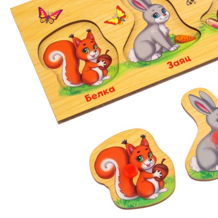 Frame - liner "Learning forest animals", 5 elements-5