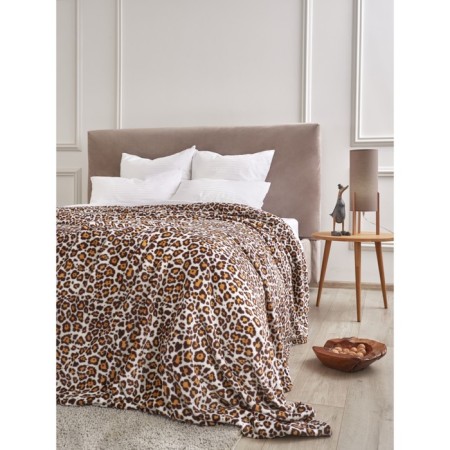 Tiger blanket, size 150x200 cm, brown color-7