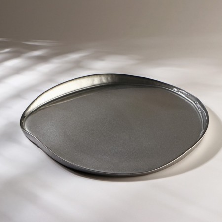 Dish with a side Trend, D = 32 cm, the color is gray-1