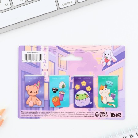 Magnetic mini -4 -pcs 4 pcs on the substrate ’’ Chibi ’’-6