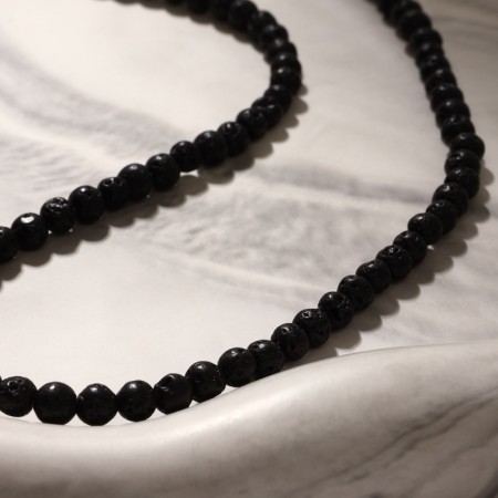 Beads on threads ball No. 4 "Lava", black color (87 beads)-1