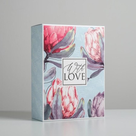 Gift folding box, packaging, "flowers", 22 x 30 x 10 cm