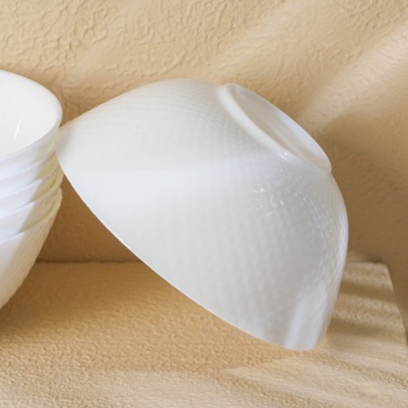 Set of salad bowls Luminarc Diwali Precious, 900 ml, d = 18 cm, glass -ceramic, 6 pcs, white color-4
