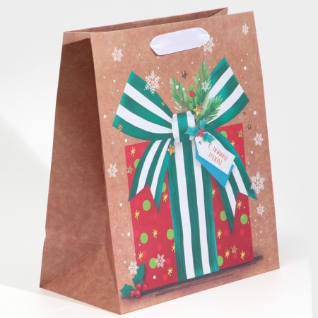 Craft vertical package “Think of you”, Ml 23 x 27 x 11.5 cm, New Year-2