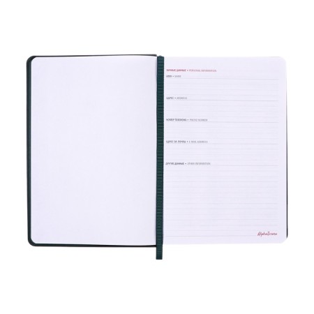 Dated diary 2025, A5, 176 sheets, Hong Kong, solid cover, pancake embossing, with liesse, block 80 g/m2, green-4