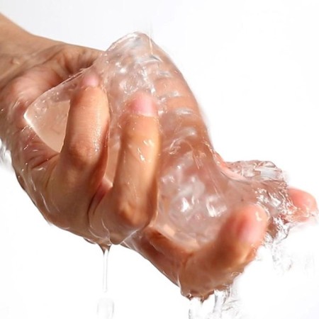 Masturbator Oka-Khpoki Yoni No. 7, gel, reusable, through, transparent-7