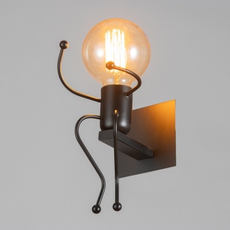Sconces "man" E27 40W black 11x20x17 cm-1