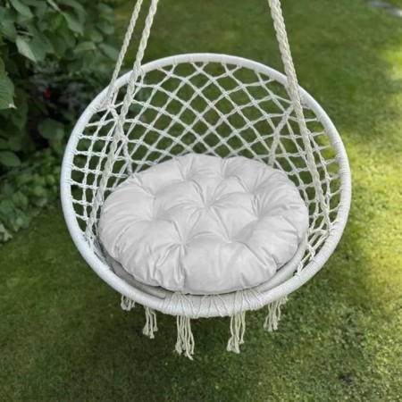 Pillow for swing "Tina", diameter 60 cm, white color