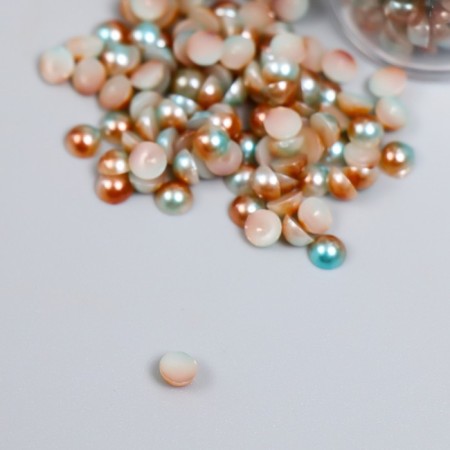 Decor "Semiobusins ​​and rhinestones. Gradient Blue Cream" D = 4 mm 10 g 200 pcs 5x2.5 cm mix-4