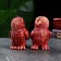 A set of figures "Owls" 2pcs, burgundy with gold, 12x12x6cm