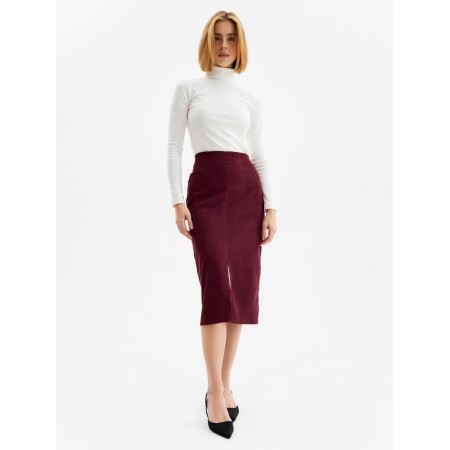 Skirt with a female section, minku, burgundy color, size 44-1