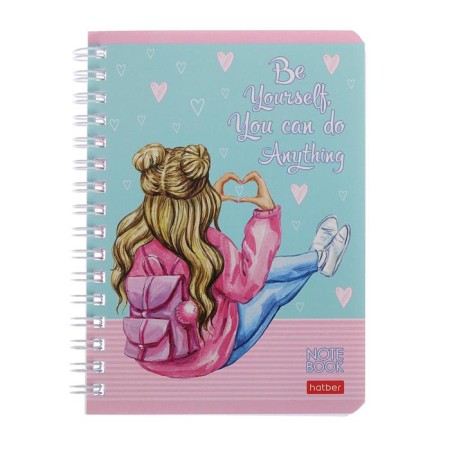 Note book A6, 80 sheets in a cage, on the crest "Life is beautiful!", Cardboard cover, offset block, mix-2