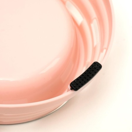 Metal dual bowl on a plastic base 2 x 160 ml, 25 x 14 x 5 cm, pink-5