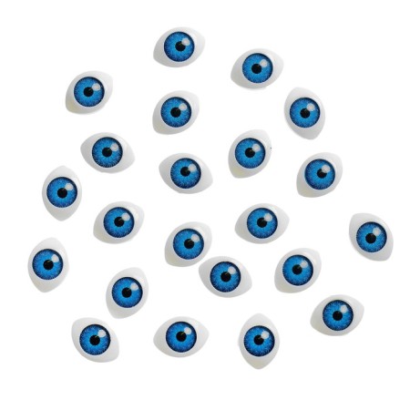 Eyes, set 8 pcs., Size 1 pc: 1.5 × 1 cm, iris size 9 mm, blue color-1