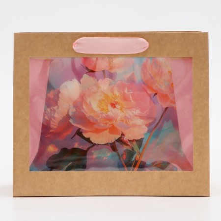 PVC package, "peonies", 24 x 11 x 20 cm-1