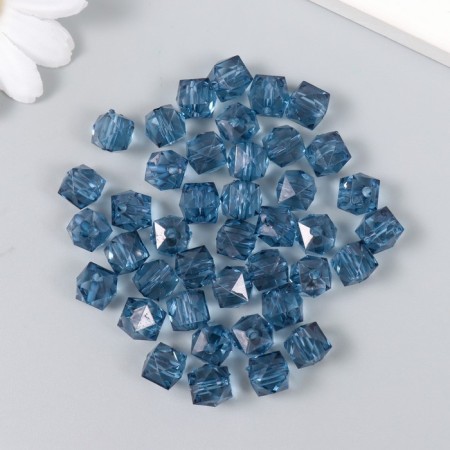 Plastic beads "Crystal multi -senior. Night blue" Transparent set 20 g 1x1x1 cm-1