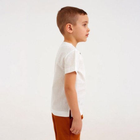 Minaku Boy shirt: Cotton Collection Color White, Height 116-3