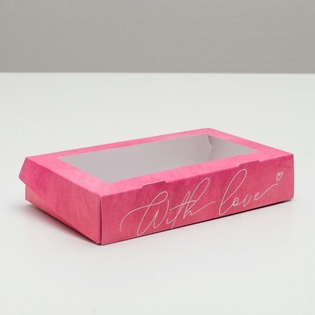 Confectionery packaging, a box with lamination "with love", 20 x 12 x 4 cm