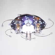Economic Service chandelier with PDU 41007/3 3x40W E27, backlight LED Black 49x49x17 cm