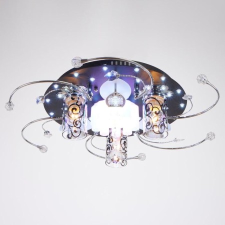 Economic Service chandelier with PDU 41007/3 3x40W E27, backlight LED Black 49x49x17 cm