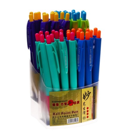 Automatic ballpoint handle 1.0 mm, with a rubber holder, MIX case-4