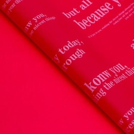 Film matte bilateral "message" red, 0.58 x 0.58 m-1