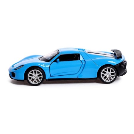 Metal machine "Hypercar", 1:32, inertia, doors open, blue color-1